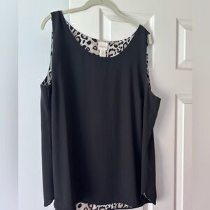 Chicos reversible tank size 3 black on one side animal print on other